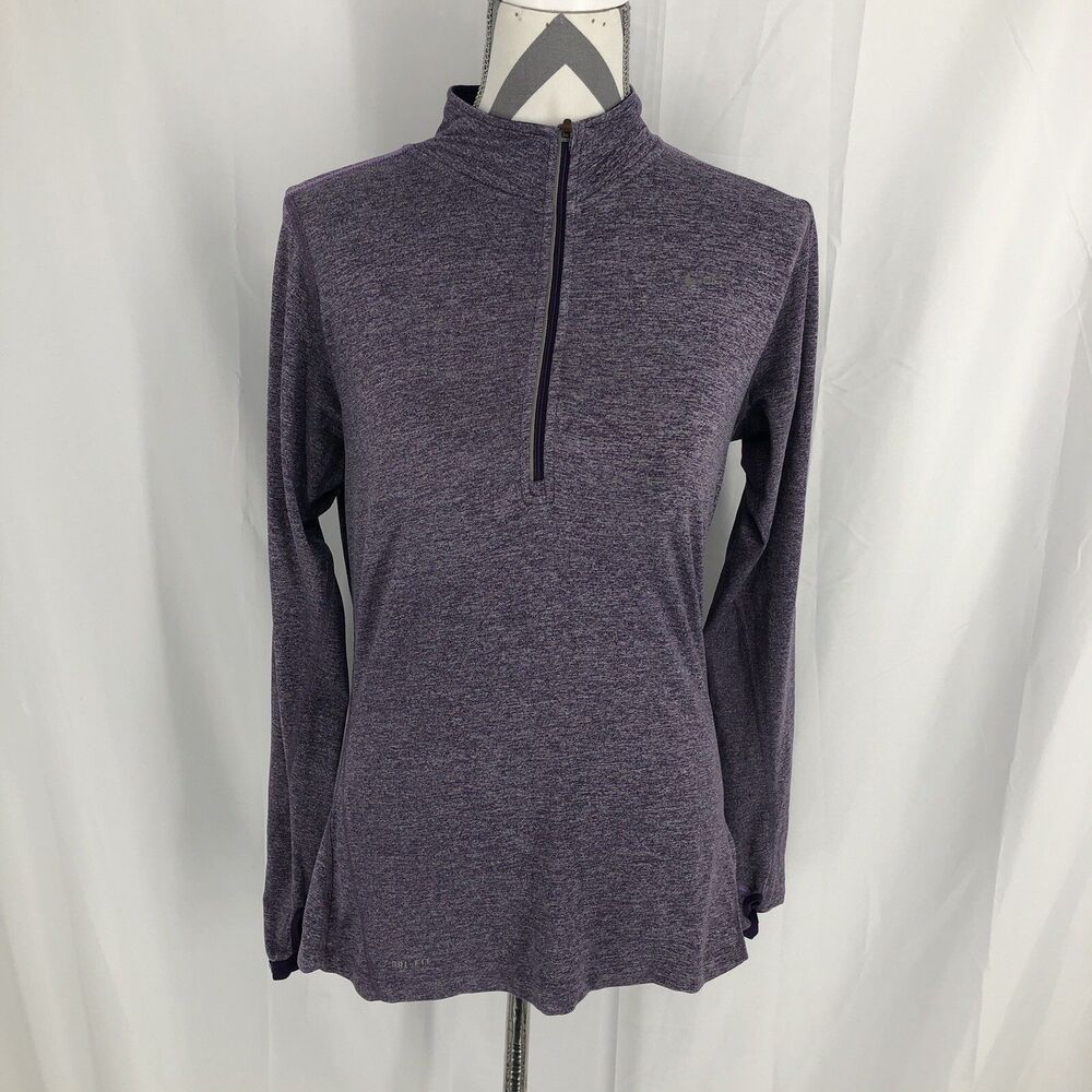 Nike Dri-Fit Running Element Half-Zip Pullover Heathered Purple 481320 Small